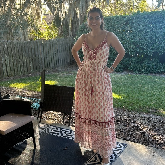 Indowestern Block-print Style Indian Maxi - Picture 5 of 5